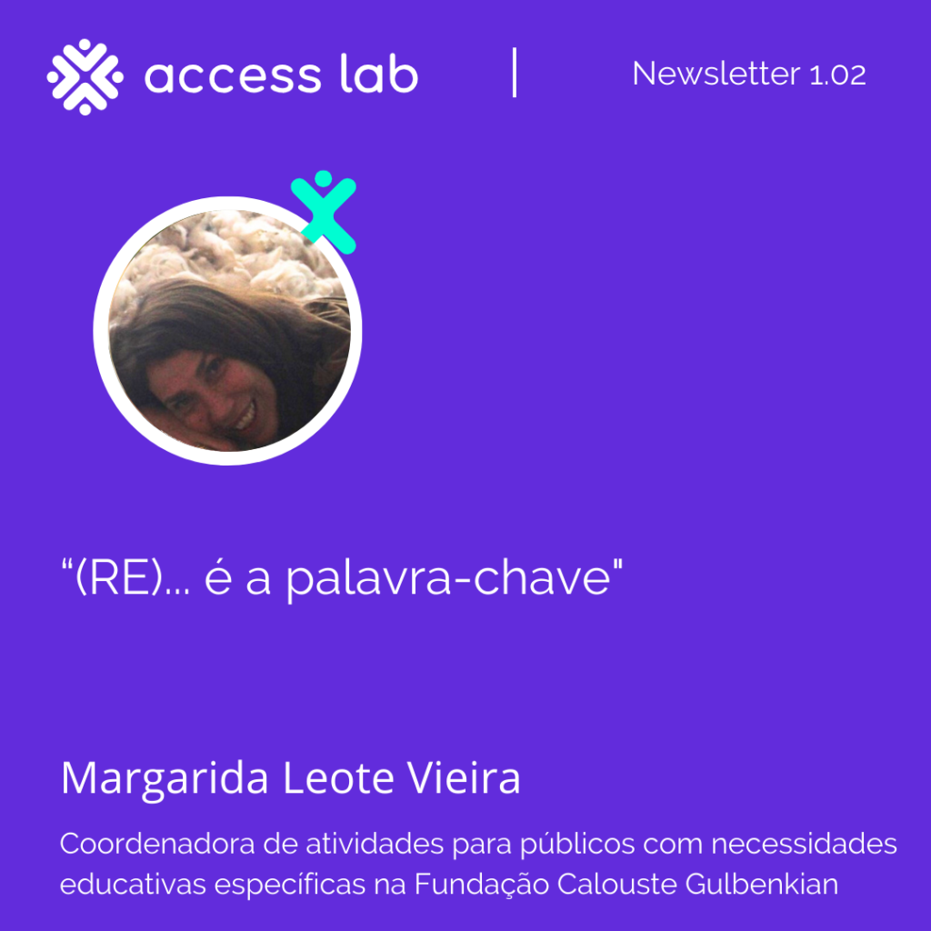 Imagem com foto de Margarida Leote Vieira, autora da newsletter: " (Re)… é a palavra-chave"